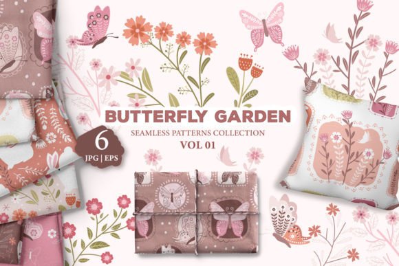 Beautiful Butterfly Garden Patterns I: Transforming Your Creative Projects with Seamless Digital Art