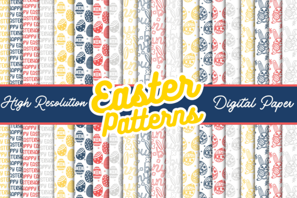 Bright Easter Patterns Digital Paper
