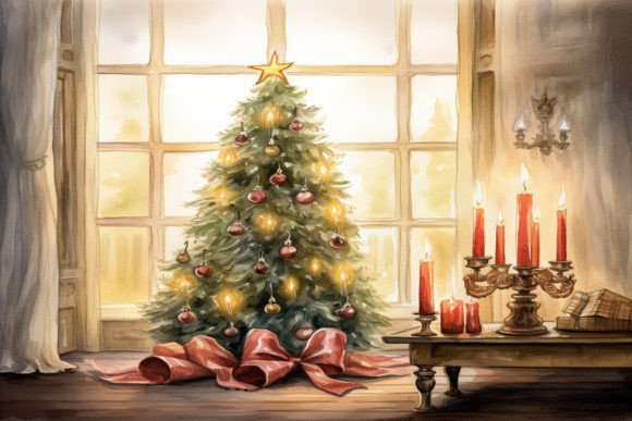 Christmas Trees Background: A Digital Paper for Festive Projects