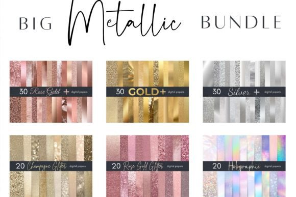 Elevating Digital Design with the BIG Metallic Digital Paper Bundle