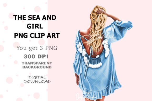 Evaluating The Sea and Girl Digital PNG Clip Art for Professional Design Projects