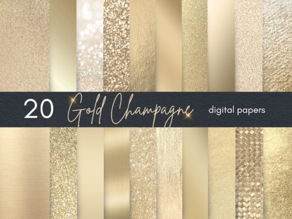 Gold Champagne Digital Papers: Elevate Your Creative Projects with Instant Luxury