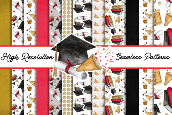 Graduation 2023 Seamless Patterns