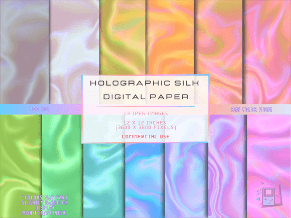 Holographic Silk Set I Digital Papers
