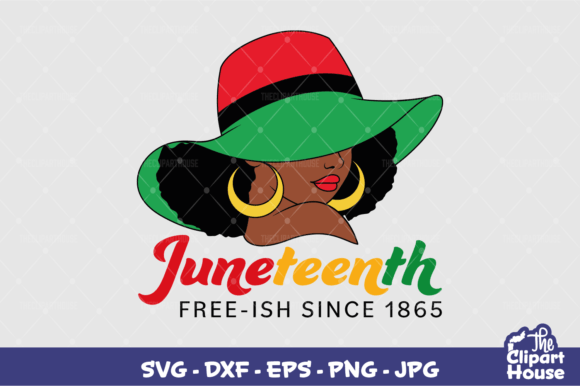 JUNETEENTH SUN HAT WOMAN TEXT DESIGN
