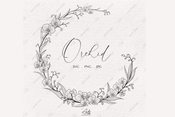 Orchid Wreath: Premium Wreath SVG PNG for Crafting