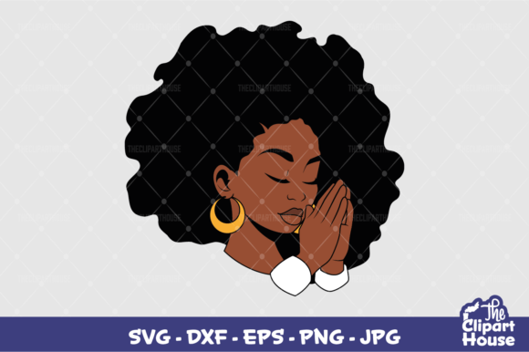 Praying Hands Afro Black Woman: Creative Design Guide