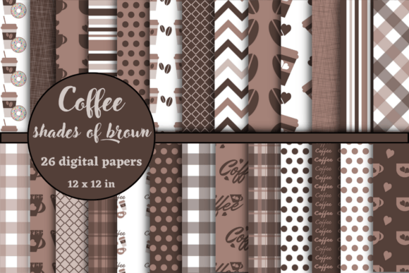 Shades of Brown Coffee Digital Papers