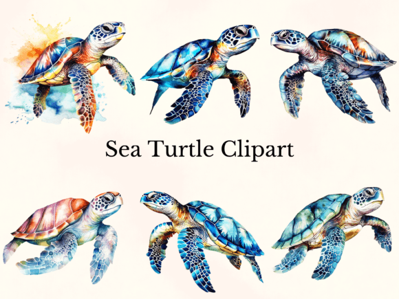 Watercolor Sea Turtle Clipart for Creative Projects